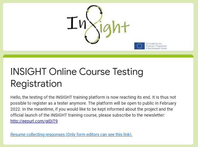 Read more about the article Test of the INSIGHT platform to come to an end